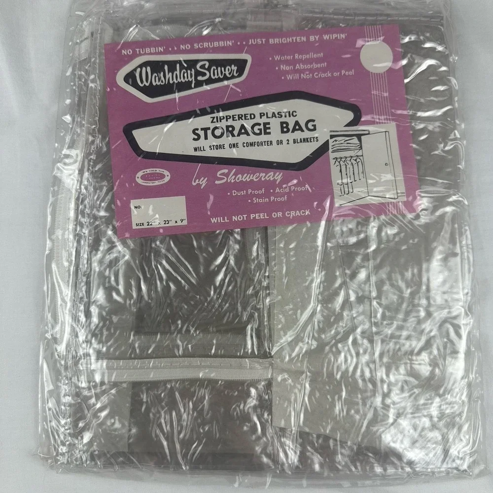 Washday Saver Zippered Plastic Storage Bag Comforter Blanket Storage Showeray